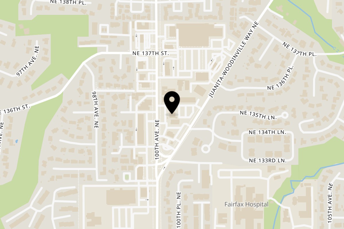 Map showing the location of The Game on 13510 100th Ave NE in Kirkland